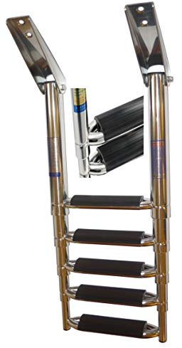 Scala acciaio inox 316 Bateau 5 Gradini con telescopico ampi gradini per piattaforma acciaio inox 316 – A4