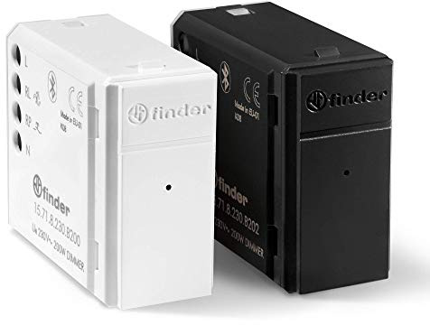Finder Dimmer (varialuce) elettronico Bluetooth YESLY Tipo 15718230B200. Adatto per lampade dimmerabili, lampade alogene, trasformatori o alimentatori elettronici. Colore Bianco