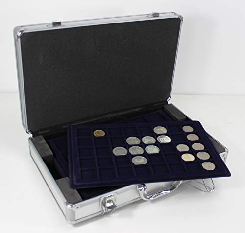 Sammler Münzkoffer inkl 5 Münz-Tableaus für 200 Münzen Ø bis 33 mm - 5x40+