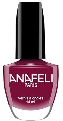 Vernis à Ongles ANAFELI - Bordeaux violage n° 63 - Pinceau large pour une application facile