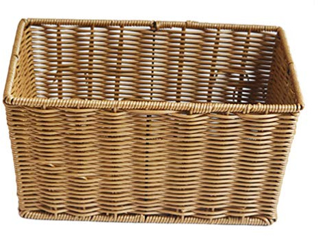 Cabilock Aufbewahrungskorb und Snackkorb aus Rattan 30x25x12cm mit Belüftung und Organizerfunktion für Küche und Badezimmer als Vielseitiger Supermarkt