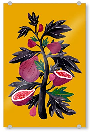 artboxONE Acrylglasbild 45x30 cm Natur Flaming Garden - Feigenbaum Bild hinter Acrylglas - Bild feige Blume blüte