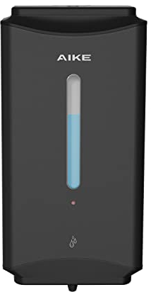 AIKE Kommerzielle Wandhalterung Automatischer Flüssigseifenspender Edelstahl-Finish 1100ml Großes Fassungsvermögen Mattschwarz