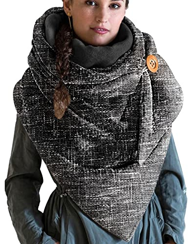 heekpek Sciarpa Donna Invernale Sciarpa Scialle Donna Triangolo con Bottoni Multifunzione Pile Spessa e Grande Invernali