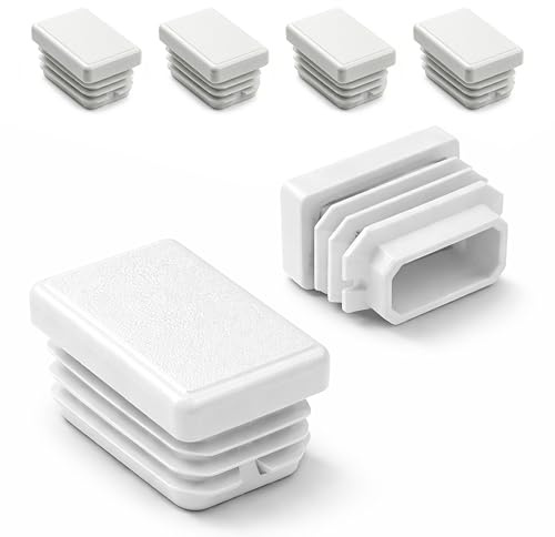 Ajile - Kunststoff Lamellen-Stopfen für Rechteckrohre mit 30x20 mm Aussenmass und 1,0-2,5 mm Wanddicke Weiß - 4 Stck. - EPH207