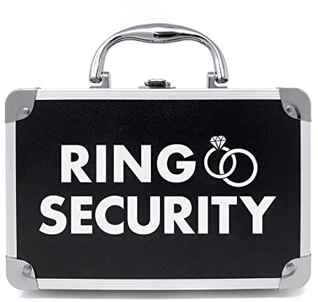 THE RING LEGEND Ring Security Ring Bearer Briefcase with Padded Slits to Hold Rings - Ring Bearer Gifts - Wedding Ring Security Case for Kids - Special Agent Ring Bearer Box Boys Security