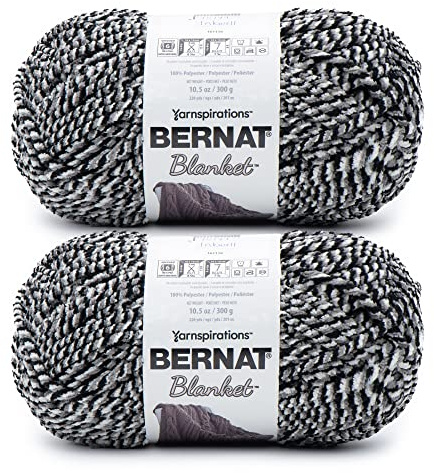 Bernat Filt Inkwell Garn – 2-pack med 300 g/10,5 oz – polyester – 6 superskrymmande – 220 meter – stickning/virkning