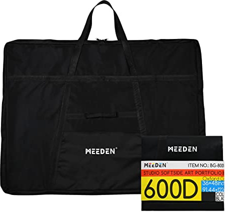 MEEDEN Portfolios d’Artiste Cas 91 x 122 cm, Imperméable, 600D Oxford Cloth, Portefeuille d'art Noir, Porte-Documents pour œuvres d'art, Dessin, Toile, Photographie