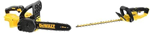 DEWALT - Tronçonneuse Élagueuse Brushless XR 18V - DCM565N-XJ & Taille-Haies Brushless XR 18V 5Ah Li-Ion - DCMHT563N-XJ - Taille Haie Électrique sans Fil avec Poignée Multidirectionnelle - Lame 55cm