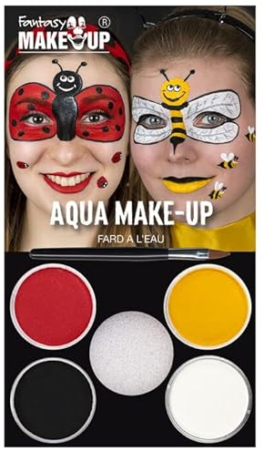 PAINT IT EASY Kinderschminke Karneval Aqua-Schmink-Set, Bienchen / Marienkäfer, 6-teilig, Flüssigkeit, Multi-Pack