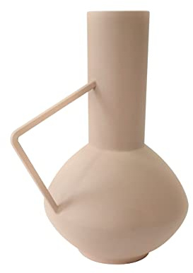 LaLe Living Krugvase Yara in Sand mit strukturierter Oberfläche aus Eisen, Form Krug 17 x 21 cm als dekorative Tischdeko oder Blumenvase im Wohnzimmer, Büro und Küche