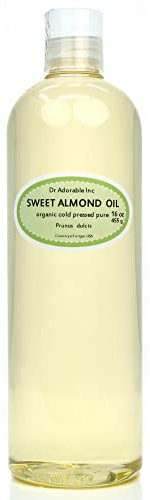 Dr Adorable - 16 oz - Sweet Almond Oil - 100% Pure Natural Organic Cold Pressed