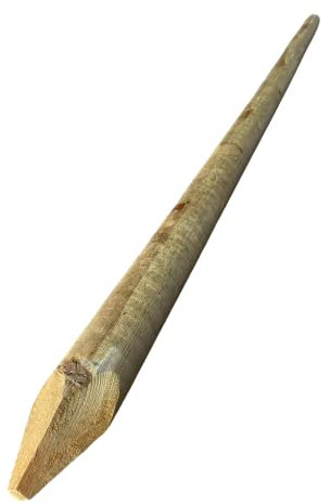 Pack 5 uds - Estacas para árboles 200 cm, Ø 6 cm - Tutores con Punta - Postes de Madera - Estacas de Fijación de Jardín - Tutores para Plantas (Verde)