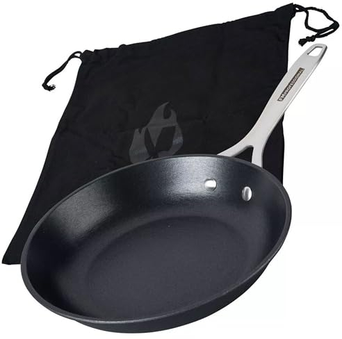 FMprofessional Force Pfanne aus Gusseisen 24 cm – Bratpfanne mit hochwertiger Antihaftbeschichtung – Geeignet für alle Herdarten (auch Induktion) – ca. 24,8 x 41,8 x 8cm