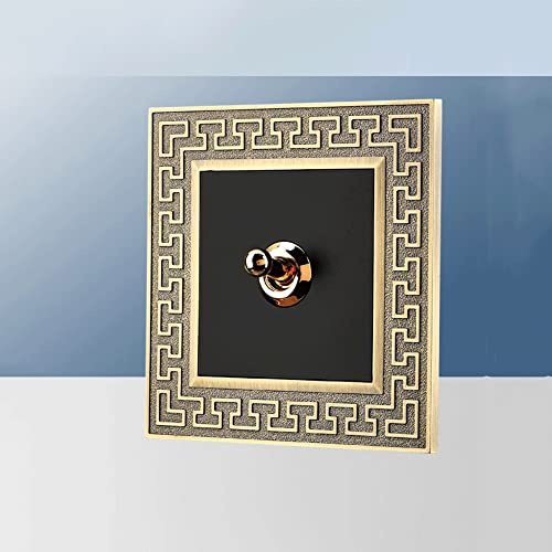 MAXEPO Interruptor de Palanca de 2 vías de latón para Interiores de Color Bronce Azul, Interruptor de Palanca de 2 vías, Tipo 86, luz de Pared Retro Oculta, Creatividad, Personalidad de 10A-250V