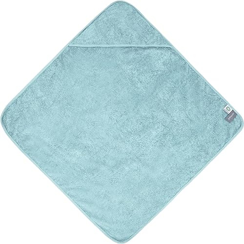 normani Baby Kapuzentuch Frottee Wickeltuch Kapuzenhandtuch aus 100% Bio-Baumwolle in 80x80 cm - Badetuch für kleine Kinder Farbe 1 x Hellblau