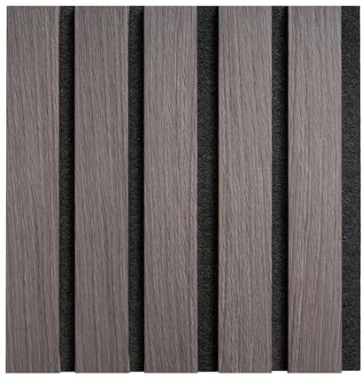 Tuda Grass Direct Premium Acoustic Wall Slatted 3D Wood Veneer Panels - 260cm x 30cm (2 Pack) - Rovere Black