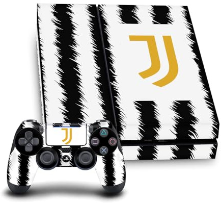 Head Case Designs Offizielle Juventus Football Club Home 2023/24 Match Kit Vinyl Haut Gaming Aufkleber Abziehbild kompatibel mit Sony PlayStation 4 PS4 Console and DualShock 4 Controller Bundle