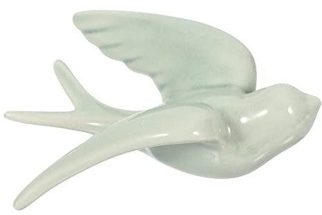 Zerodeko Keramik Vogel Wanddekoration Vogelanhänger in Vogelform für Wohnzimmer und Schlafzimmer Leichte Wanddeko mit Nordischem Stil und Angenehmer Grüner Farbe