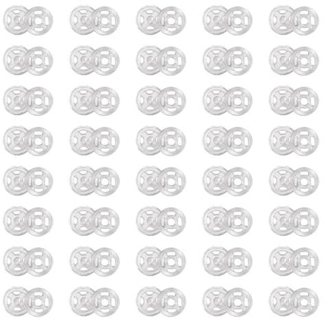 Kunststoff Druckknopf, Transparent Knopf, Unsichtbare Annähen Knopf, DIY Kleidung Knöpfe, Kunststoff Nähzubehör, 7 mm, 40 Paar