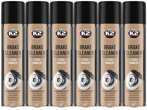 K2 Limpiador de Frenos y Embrague - Brake & Parts Cleaner Pack de 6 - Ayuda a Eliminar Aceites, Grasas, Alquitrán, Resina y Pegamento 600 ml
