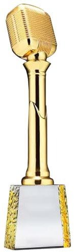 Pokale, Medaillen Auszeichnungen Metall-Mikrofon-Trophäe Trophäe des Talentwettbewerbs Gesang Und Sprache Preisgeschenke In Gold, Silber Und Bronze Der Sockel Kann Graviert Werden
