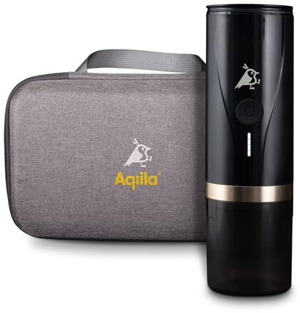 Macchina da Caffè Espresso Portatile 20 Bar – Riscaldamento Automatico in 4 Minuti – Batteria USB‑C 7500 mAh – Compatibile con Capsule e Caffè Macinato – Ideale per Viaggi, Ufficio, Campeggio