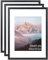 OMISHE Confezione da 3 cornici in legno massello 30 x 40 cm, cornice 30 x 40 cm, 30 x 40 cm, con passepartout da 21,5 x 28 cm, con custodia in plastica, cornice in legno, 30 x 40 cm, da appendere,
