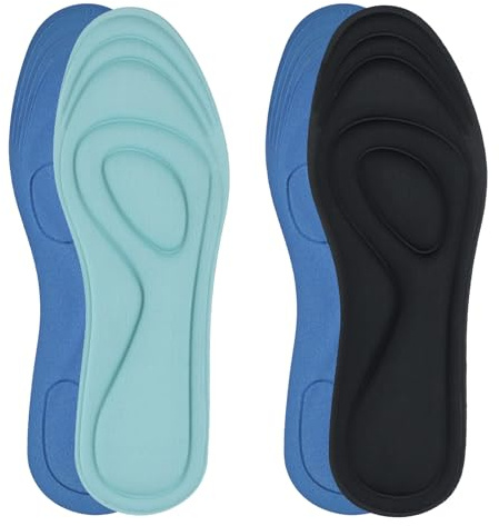 2 pares Plantillas memory foam mujer, Plantilla comodidad mujer amortiguador de amortiguación, Elasticidad Ligero Plantilla transpirable para zapatillas deportivas y zapatos casuales, 39-40