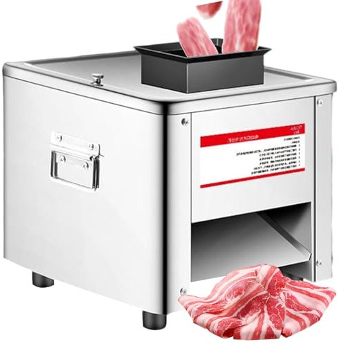 Trancheuse Electrique, Trancheuse à Jambon, Trancheuse Saucisson, Coupe-Viande En Bande en acier Inoxydable, Hachoir à Viande électrique pour les restaurants et les cantines,20mm