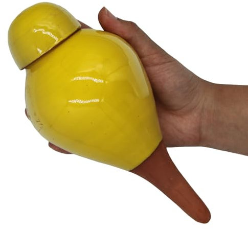 Ollas Lutton Olla Terre Cuite à Planter 40cl| Arrosage Autonome pour Plantes d'interrieur Ecologique & Economique | Système d'Irrigation Naturel | Autonomie 3 Jours | Ollas Sabeur Jaune