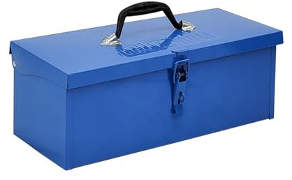 TRUTZHOLM Werkzeugkiste aus Stahl, klappbare Tragegriffe, universell einsetzbar (1 Fach Blau)