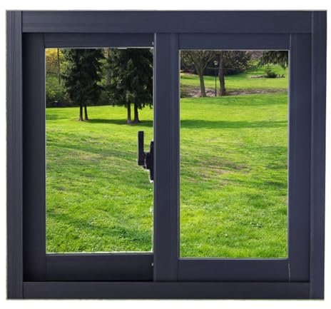 Kellerfenster, Schiebeschuppen-Oberlichtfenster, Ersatz for Mobilheimfenster, mit gehärtetem Glas und Sichtschutz, kleine horizontale Schiebefenster for Schuppen/Badezimmer/Garage(WxH 24x16in/60x40cm)