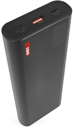 EMOS - Powerbank 27 000 mAh NTBF30 - externer Akku mit Passthrough und Fast-Charging 100W PD - 2X USB-C/USB-A-Port inkl. Ladekabel - für Tablet, Laptop, iPad, Handy, Kamera, Soundbox - schwarz