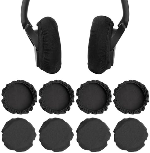 8 Piezas Almohadillas para Auriculares, Fundas Elásticas Lavables para Auriculares, Protección contra el Sudor para Gimnasio, Fundas para Auriculares de Tela Flexible, para Auriculares, para Gym, Gami