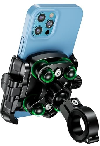 MOGGAM Support Telephone Moto 【Double Antivibration】 Porte Telephone Moto avec Corps et Anneau en Aluminium Support Telephone Velo 5,4 á 7,2 Support Téléphone VTT 【Libération Rapide】 comme Cadeau