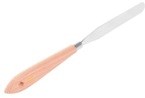 Manico in Legno Spatola per Pittura, Sottile, Acciaio Inox | Spatola per Pittura, Flexible e Comoda da Impugnare, per Hobbisti e Professionisti