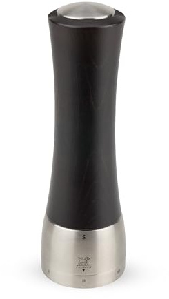 PEUGEOT - Salzmühle Madras u‘Select 21 cm - 6 Mahlgrade - Innovatives Zirlion-Mahlwerk für pulverfeines Salz - Aus PEFC-zertifiziertem Holz und Edelstahl - Französisches Know-how - Schokoladenfarben