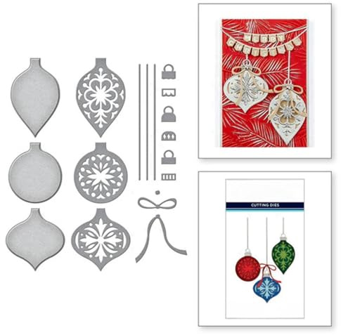 Weihnachtskugel Stanzschablone, Metall Stanzformen Set für Kartenherstellung