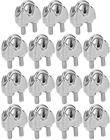 Dilwe 15st 304 Rostfritt Ståltrådsklipp 1/16 Tum M2 U BOLT CLAMP CABLE ANGINEL för Utomhusmöbler Gymutrustning