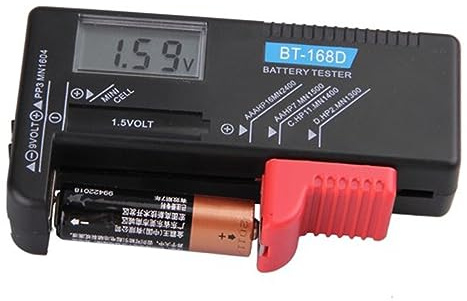 SOIMISS Testeur de Batterie Numérique LCD pour Piles Aa Aaa Vérificateur de Tension Boîtier Noir Robuste