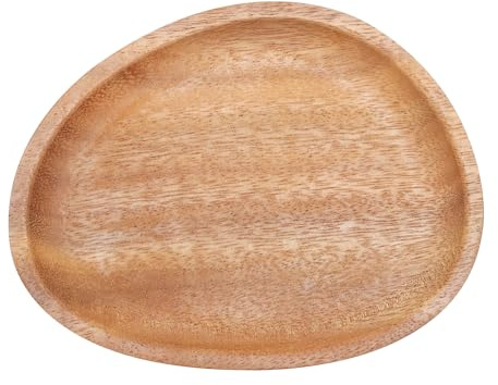 UOCAI Bol à Fruits en Bois de bois naturel, Bol à salade Plateau Irrégulier Fait Main Style Japonais 16x13cm - Coupelle Décorative Naturelle pour Snacks Salades Fruits clés et Décoration de Table