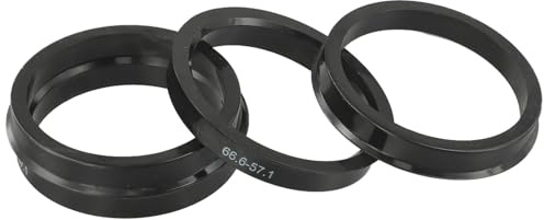 HFGDRH Anello Centratura Cerchione, 4 Pezzi di Anelli Centraggio for Mozzo Auto da 66,6-57 Mm for Distanziali Centrali for Fori Ruota Uso Adatto per BMW, for in Plastica Nera for