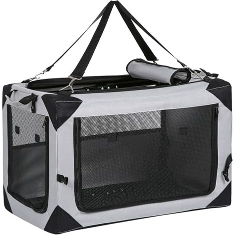 FEVKFTXF Automontierter Haustierkäfig, tragbarer Klappkäfig für den Außenbereich, Katzenkäfig, Hundekäfig, große Hundebox, Faltbarer Doppelkatzen- und Hundeträger,M