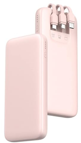 Banca di potere, Caricatore portatile 10000Mah Battery Pack Caricatore portatile, Display a LED Power Bank Porte USB, USB C Input/Output Fast Charging Battery Pack, Rosa