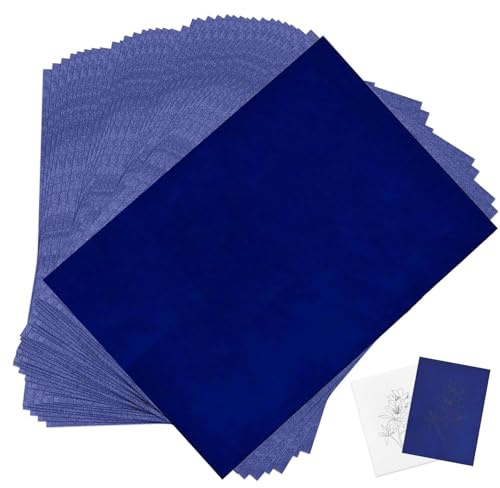 MENUY 150 Blatt Blaupapier zum Durchschreiben A4, Pauspapier, Transferpapier, Kohlepapier, Durchschlagpapier, Abpauspapier für Papier, Holz, Leinwand, Keramik 21x29.7cm (Blau)
