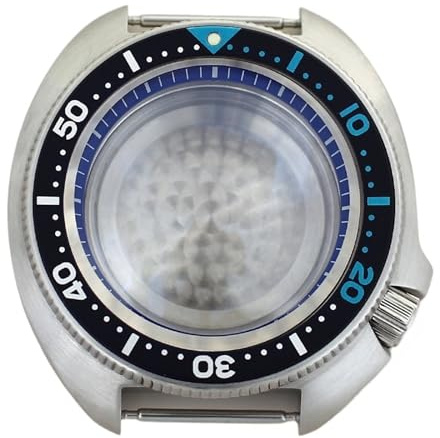 1 st 44 mm klockfodral Safirkristall for NH34 NH35 NH36 NH38 Urtavla 28,5 Svart Kapitel Vattentät(Blue chapter ring 6)