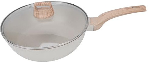 Annadue Padella Antiaderente, Padella Con Rivestimento In Pietra In Lega Di Alluminio Con Coperchio, 11, Per Vari Metodi Di Cottura, Fornello A Gas Elettrico, Coperchio In Vetro Temperato