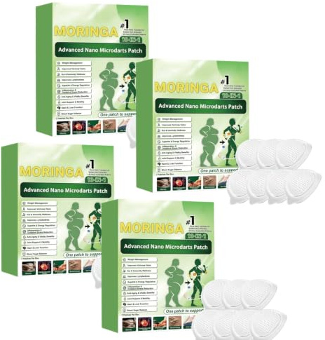 Parche nano microaguja moringa fórmula 10-en-1, parche de piel de bienestar corporal uso externo, caja de 7 parches para rutina diaria