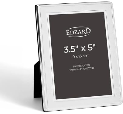 Edzard cornice per foto Nardo, placcata in argento pregiato, antiossidante, per foto 9 x 13 cm, inclusi 2 appendini